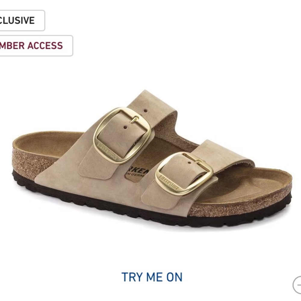 Arizona Big Buckle Birkenstock Nubuck Leather - Sandcastle